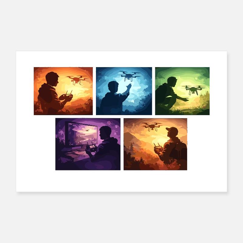 Collection de palettes de couleurs de vol de drones Poster 60 x 40 cm