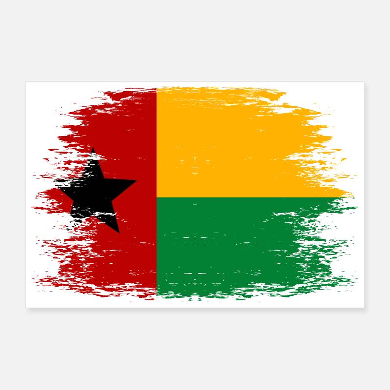 Guinea_Bissau_Flagge_used Poster 60 x 40 cm