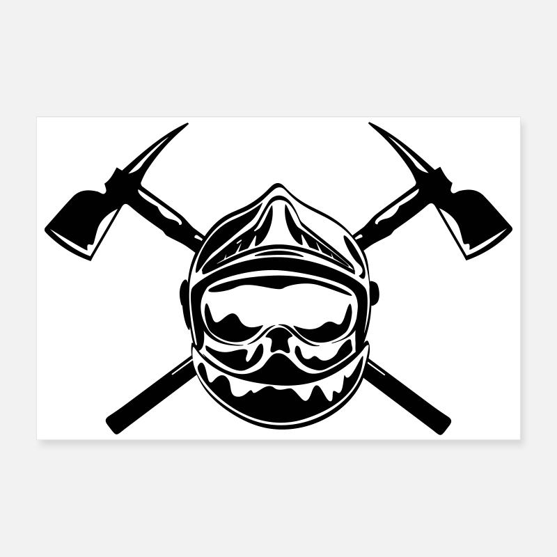 casque_pompier_2 haches Poster 60 x 40 cm