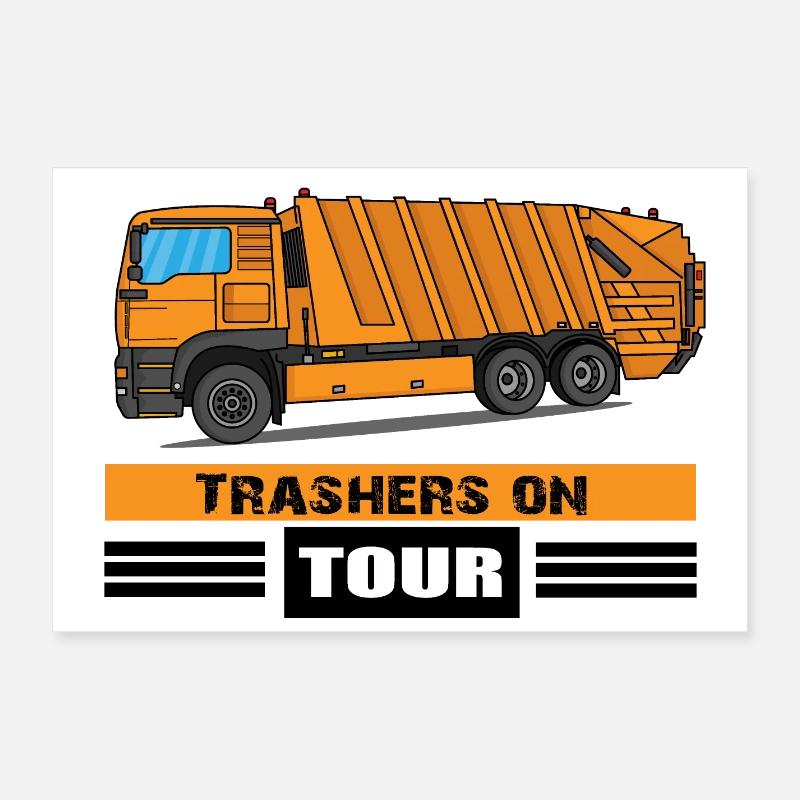 Garbage truck Garbage truck Professions Garbage man Garbage collection Poster 24" x 16" (60x40 cm)