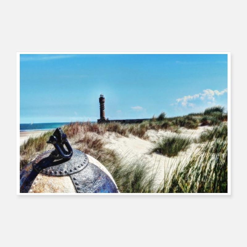 Beach Buoy Lighthouse Poster 24" x 16" (60x40 cm)