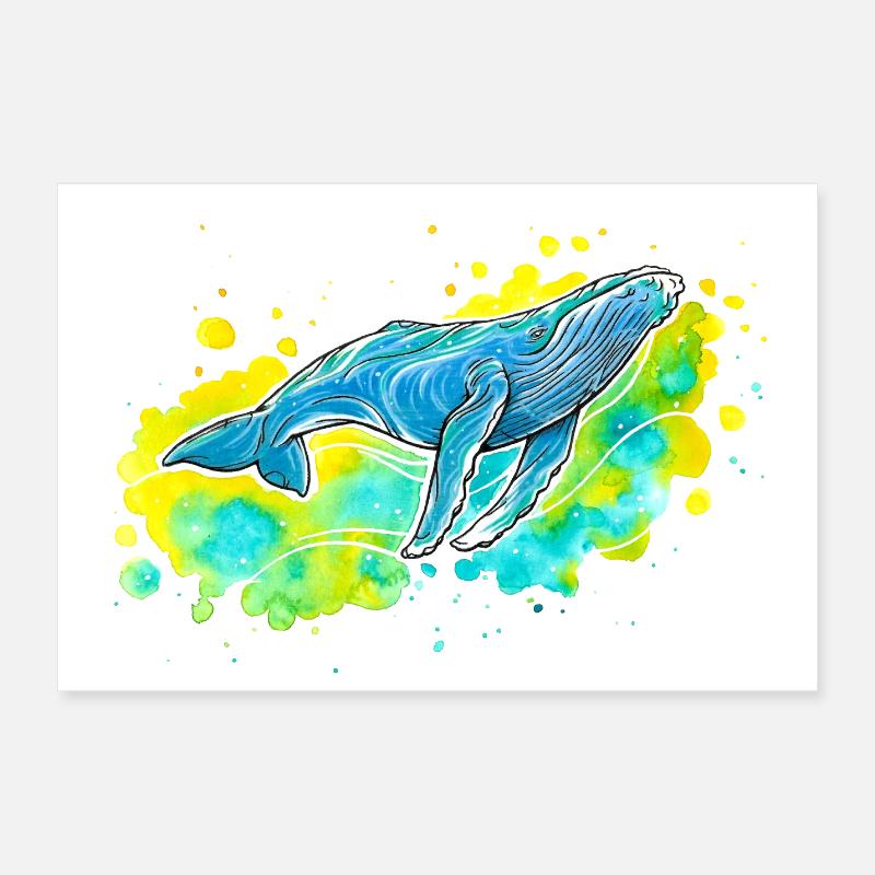 Buckelwal Poster 60x40 cm