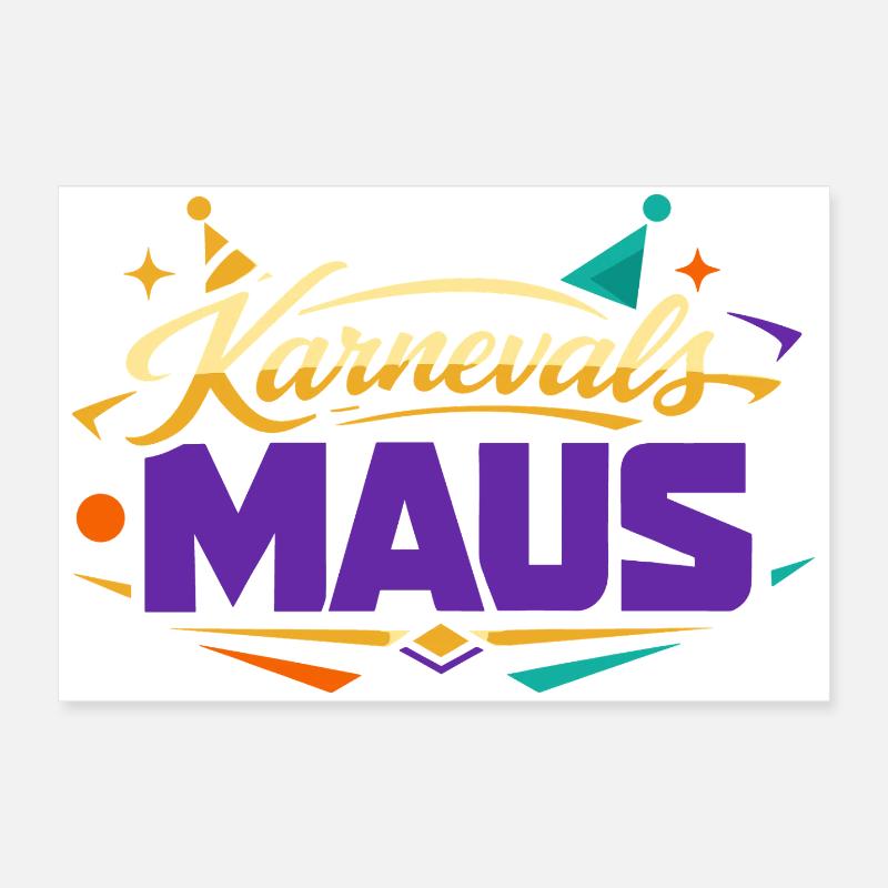 Karnevalsmaus Süß Fasching Kostüm Geschenk  Poster 60x40 cm