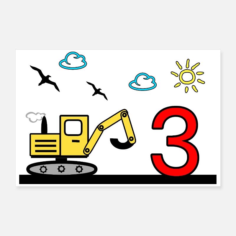Excavator Poster 24" x 16" (60x40 cm)