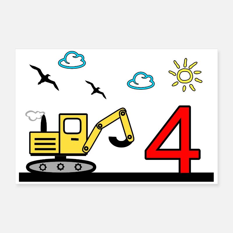 Excavator Poster 24" x 16" (60x40 cm)