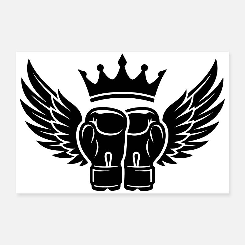 Symbole de la couronne des gants de boxe Poster 60 x 40 cm