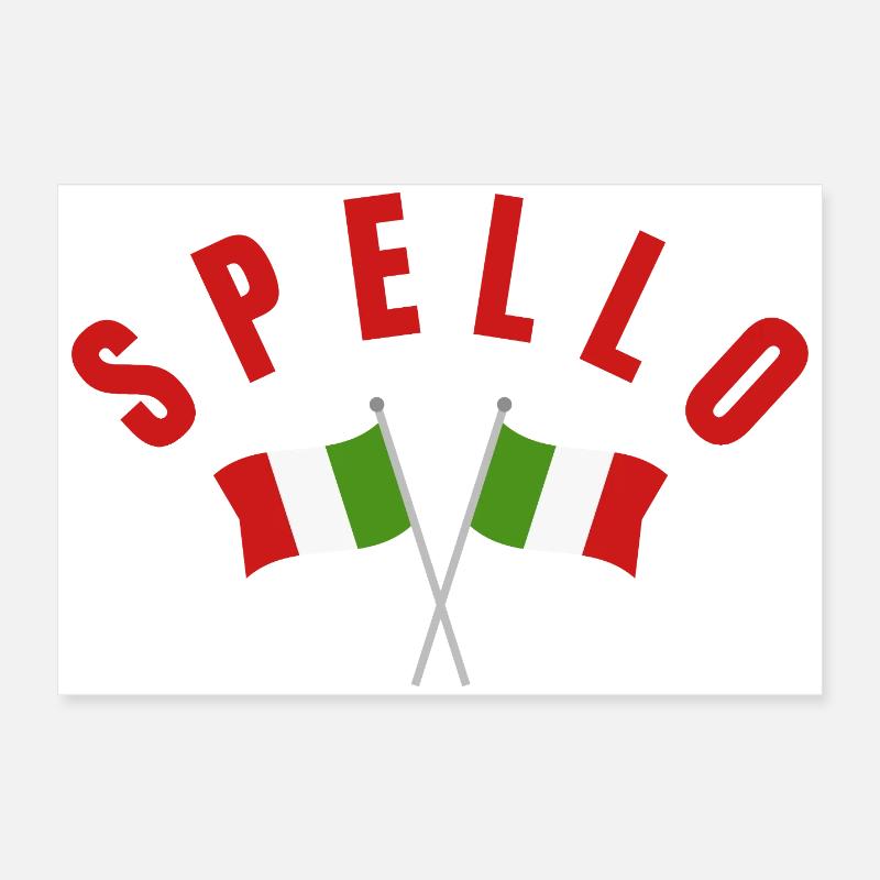 Spello Italian Flags Poster 24" x 16" (60x40 cm)