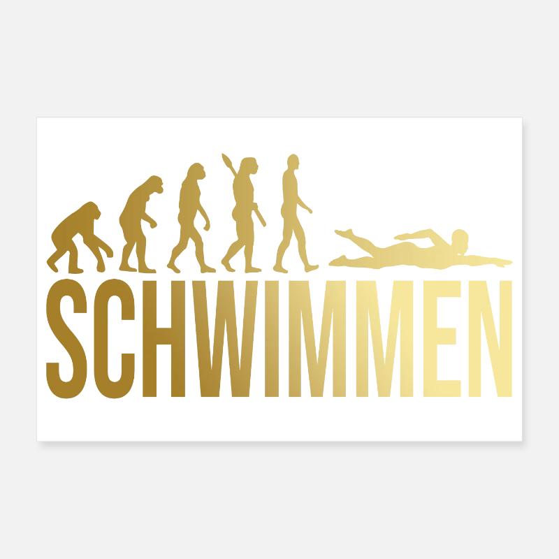 Evolution Schwimmen Poster 60x40 cm
