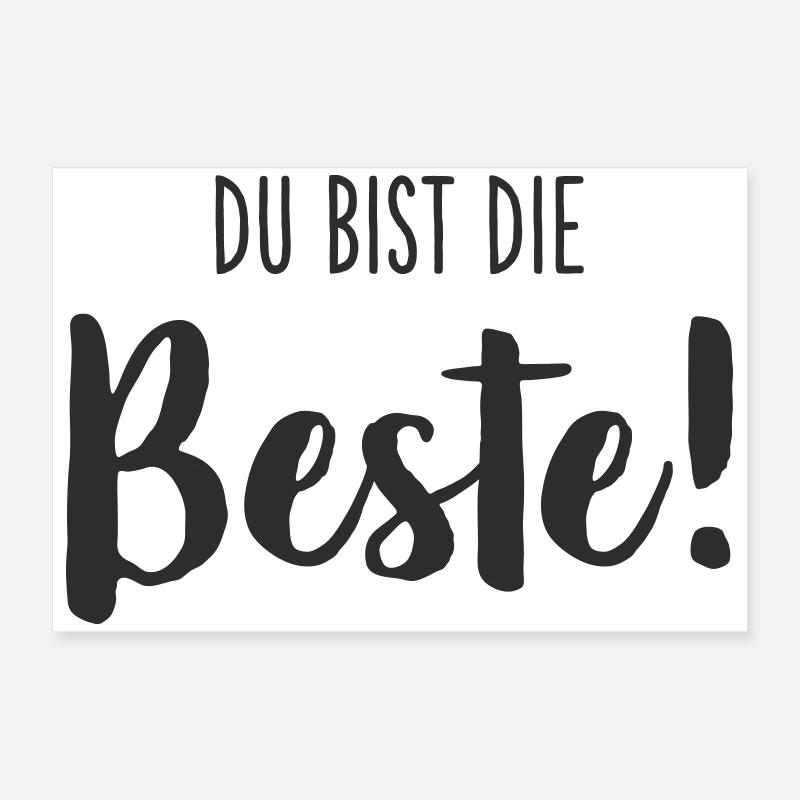 Du bist die Beste – Liebevolles Textdesign Poster 60x40 cm