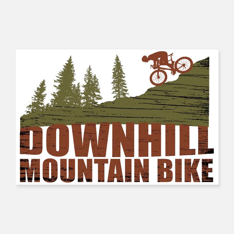 Mountainbiken Downhill Poster 60x40 cm
