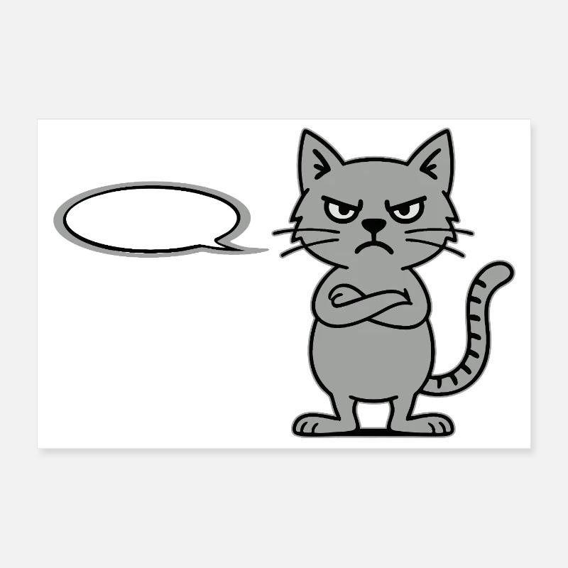 Skeptische Katze NOPE-Statement Poster 60x40 cm
