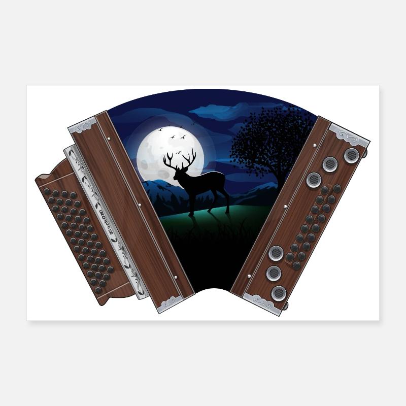 Styrian Accordion Moonlight | ZiachON! Poster 24" x 16" (60x40 cm)