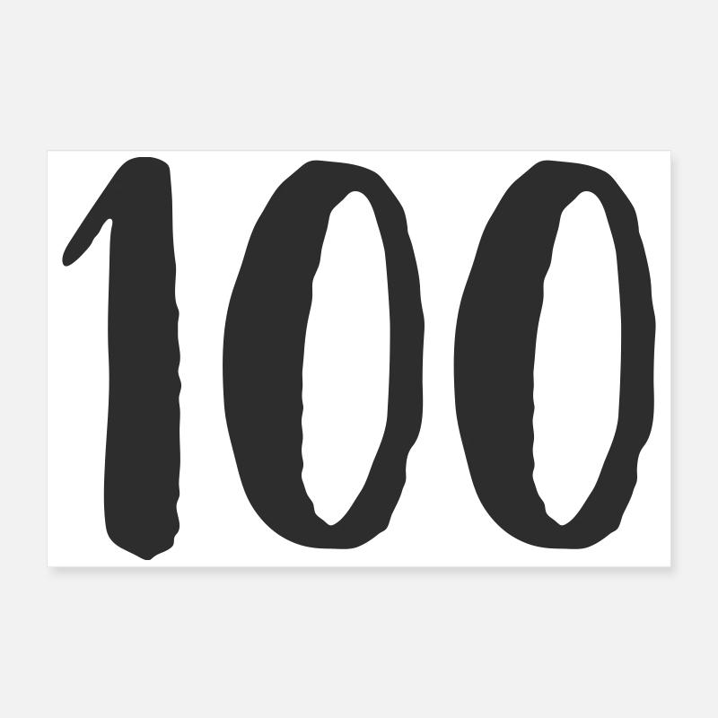 100 Handgezeichnet Poster 60x40 cm
