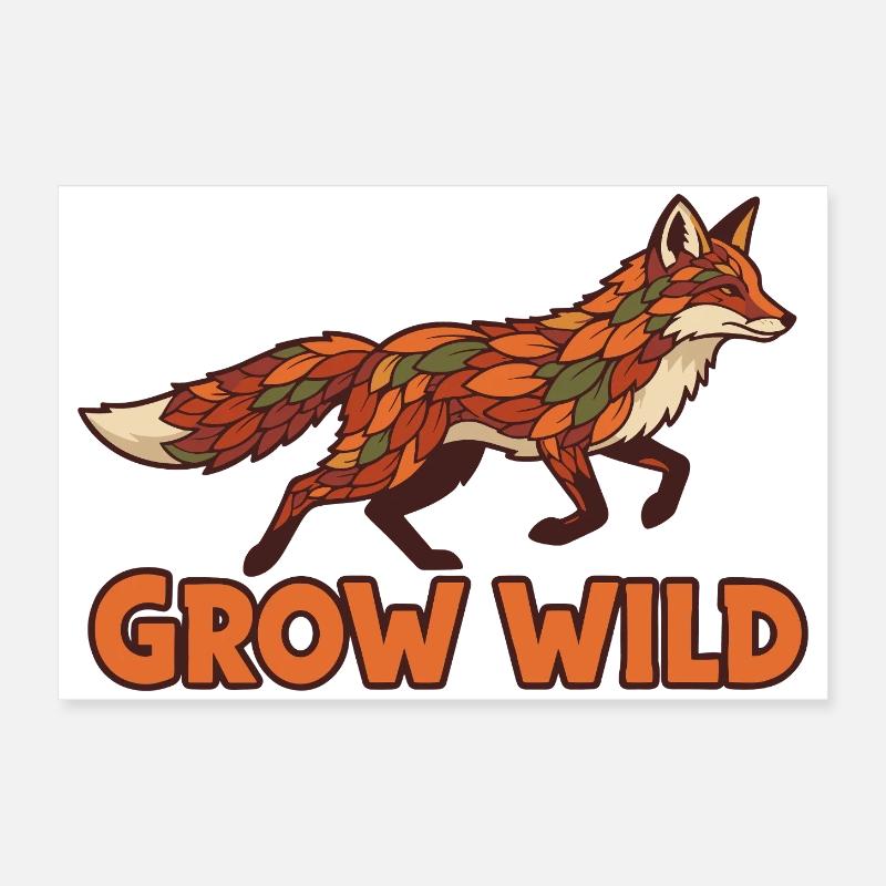 Waldfuchs Patchwork Grow Wild Poster 60x40 cm