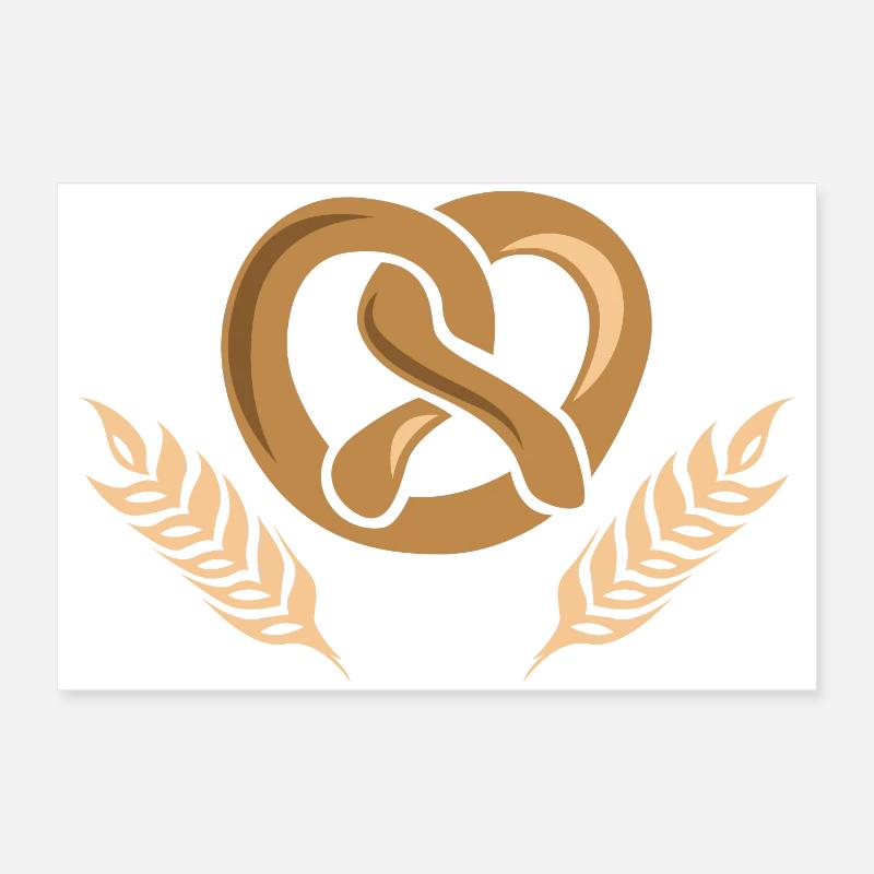 bäcker bäckerei getreide gerste Weizen icon Logo Poster 60x40 cm