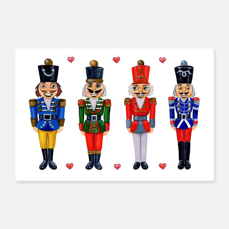 FOUR FUNNY NUTCRACKERS Poster 24" x 16" (60x40 cm)