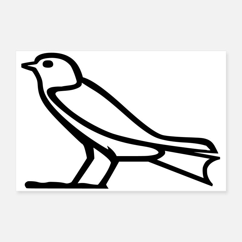 Hiéroglyphe d’oiseau Poster 60 x 40 cm