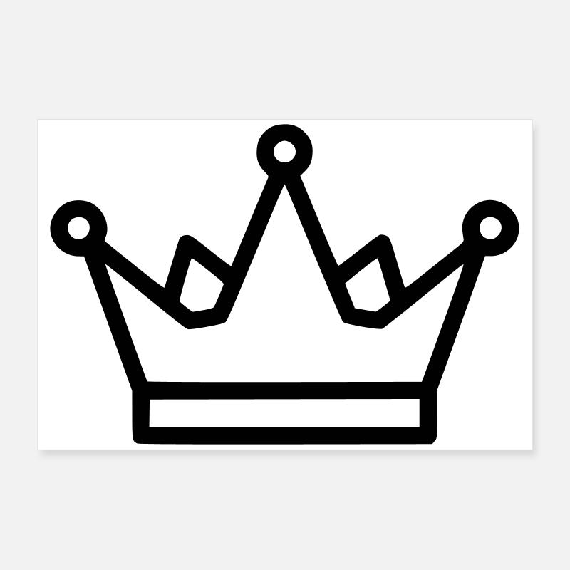 Minimalist Crown Outline Vector Poster 24" x 16" (60x40 cm)