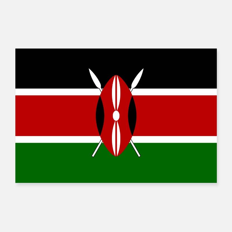 Drapeau kenya Poster 60 x 40 cm