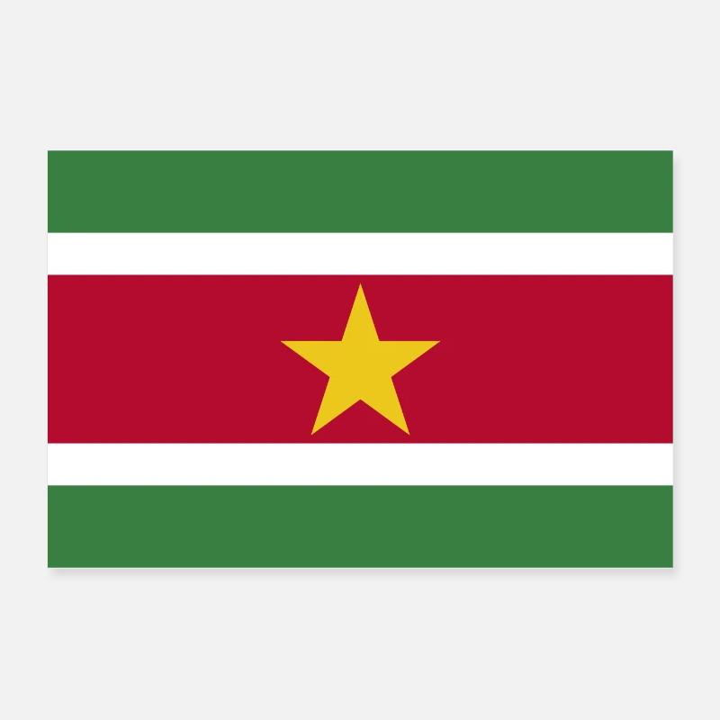 Suriname Drapeau Poster 60 x 40 cm