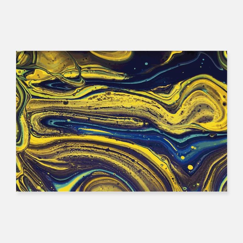 Wave jaune Poster 60 x 40 cm