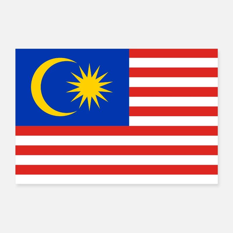Malaysia flag Poster 24" x 16" (60x40 cm)