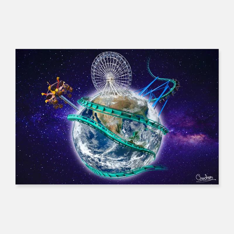 Roller Globe Coaster Poster 24" x 16" (60x40 cm)