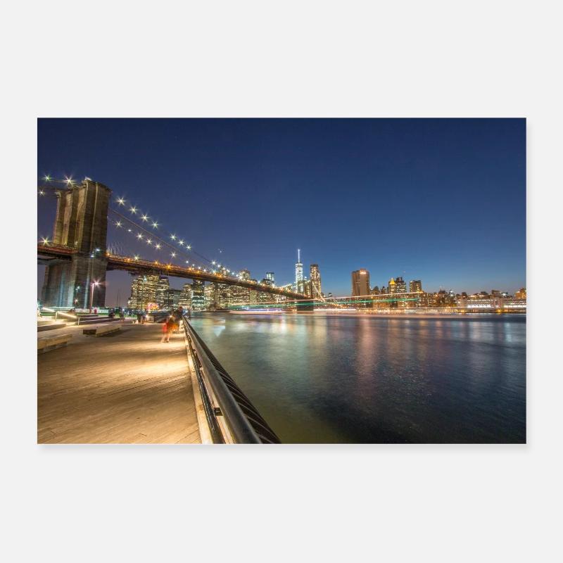 Panorama de Brooklyn Bridge et Skyline Poster 60 x 40 cm