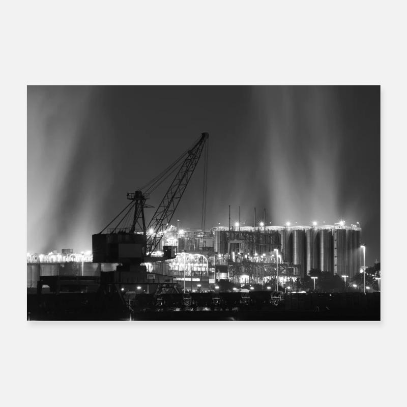Industriel de nuit Poster 60 x 40 cm