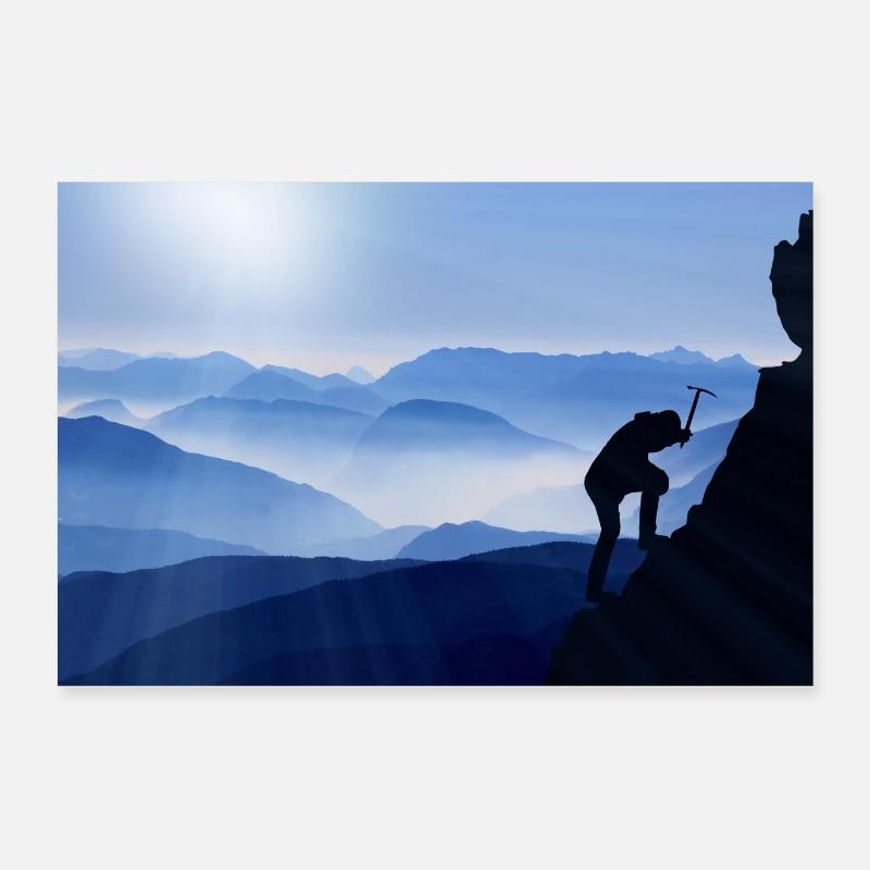 climber - Poster 24" x 16" (60x40 cm) - white