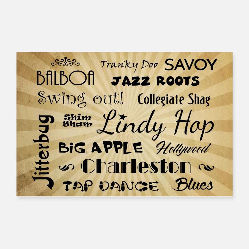 Poster vintage rock and swing dances Poster 24" x 16" (60x40 cm)
