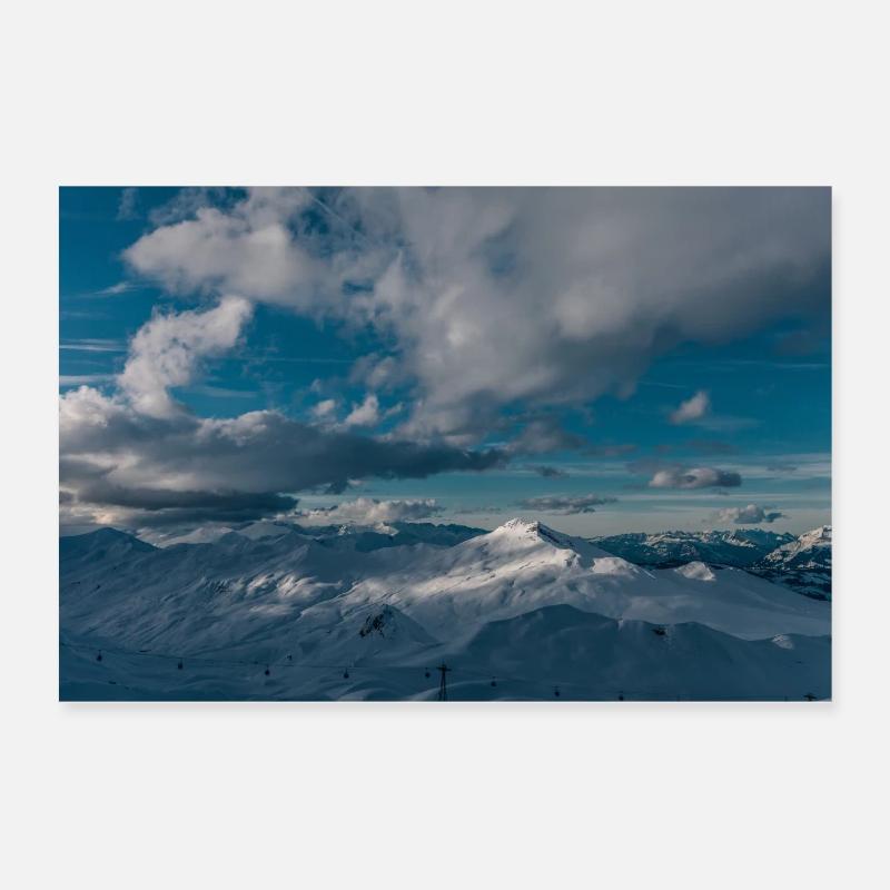 Davos mountain panorama Poster 24" x 16" (60x40 cm)