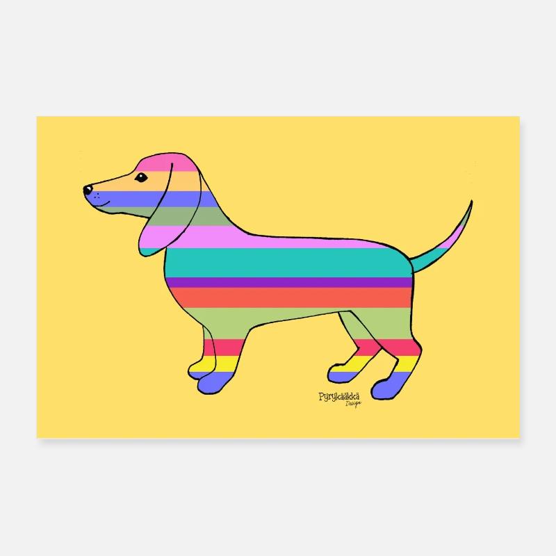 Heureux, jaune Poster 60 x 40 cm