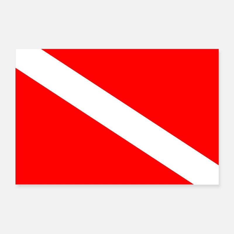 Drapeau de plongée Poster 60 x 40 cm