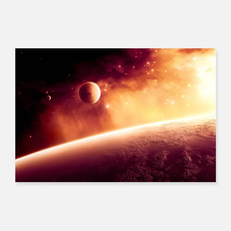 Kosmolgischer Hafen - Poster 60x40 cm - Weiß