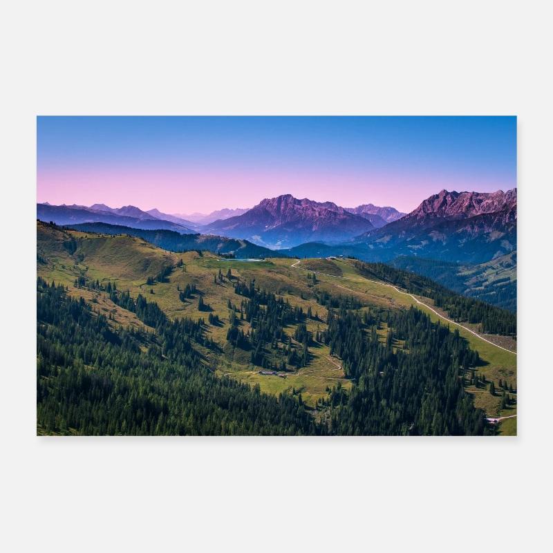 Mountain panorama in the Austrian Alps Poster 24" x 16" (60x40 cm)