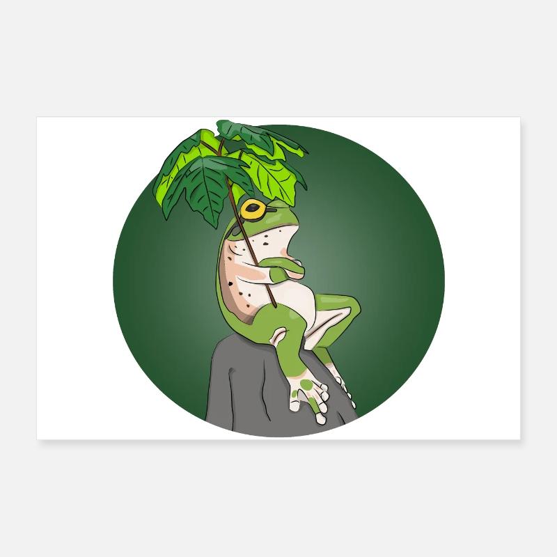 Funny frog bande dessin animé chill relax keep calm Poster 60 x 40 cm