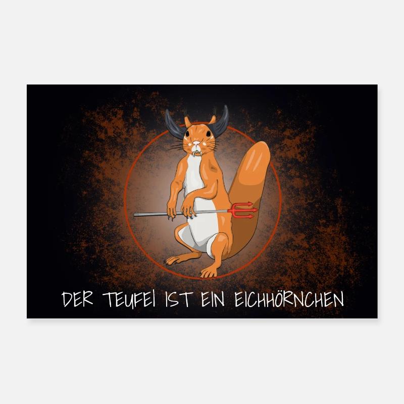 The Devil is a Squirrel Horror Halloween Poster 24" x 16" (60x40 cm)