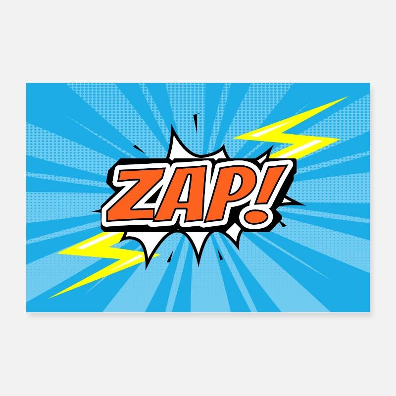 ZAP! Comic Style Graffiti Lettering Poster 60x40 cm
