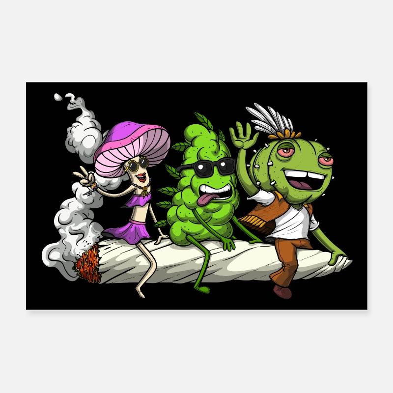 Hippie Stoners Joint Rocket Poster 24" x 16" (60x40 cm)