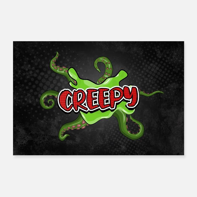 Gruseliger Halloween Comic Stil Graffiti Schriftzug Poster 60x40 cm