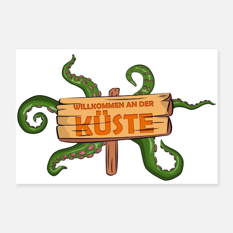 Willkommen an der Küste Halloween Comic Style Poster 24" x 16" (60x40 cm)