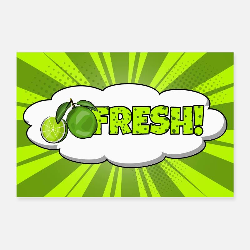 Frischer Comic-Stil Bubble Graffiti Schriftzug Poster 60x40 cm