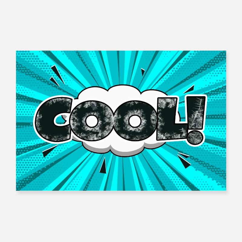 cool Comic Style Bubble Graffiti Lettering Poster 60 x 40 cm