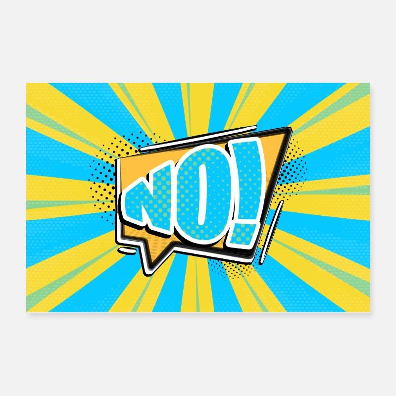 Non! Style bande dessinée Bubble Graffiti Lettrage Poster 60 x 40 cm