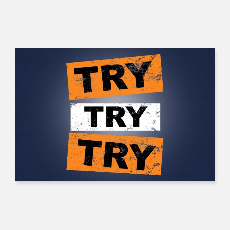 Try try try saying lettering Poster 24" x 16" (60x40 cm)