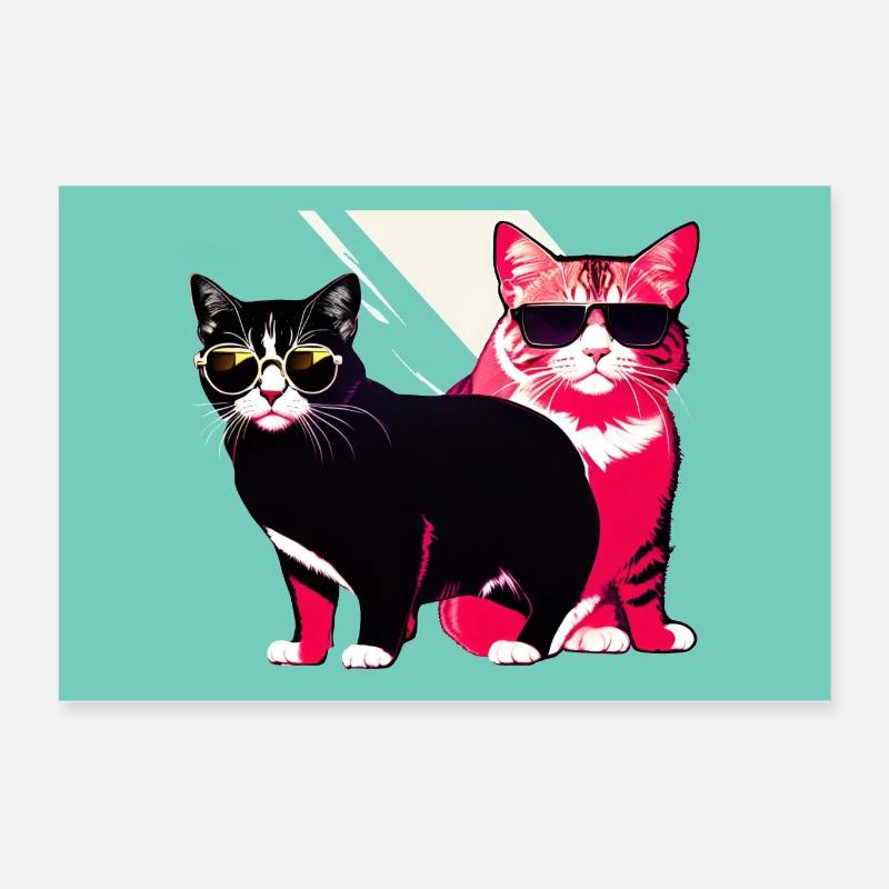 cool cats Poster 24" x 16" (60x40 cm)