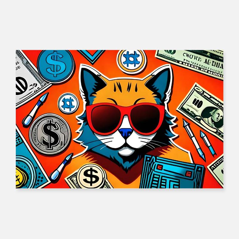 POP ART: Die Deluxe-Katze Poster 60x40 cm