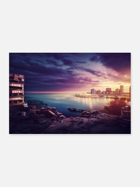 Stadt der Hoffnung - Poster 60x40 cm - Weiß