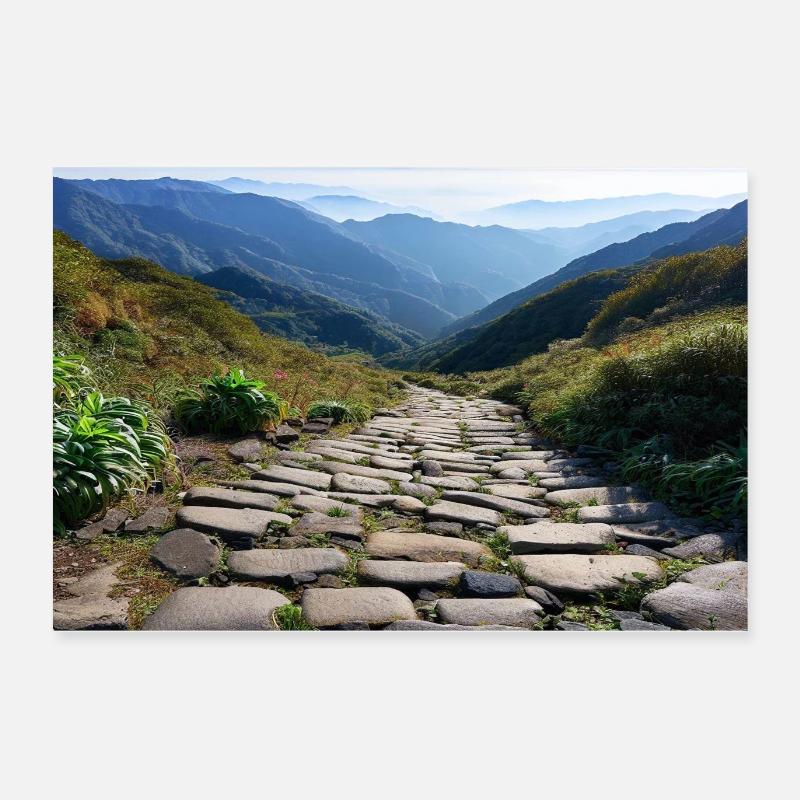 Gebirgspfad ins Tal Poster 60x40 cm